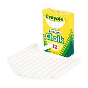 CYO Crayola Anti-Dust Chalk-White 12/Pkg